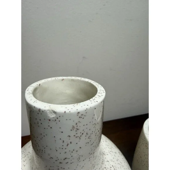 Vintage Bedside Tumble Up Water Decanter Floral Cream With Brown Speckled - Picture 7 of 7